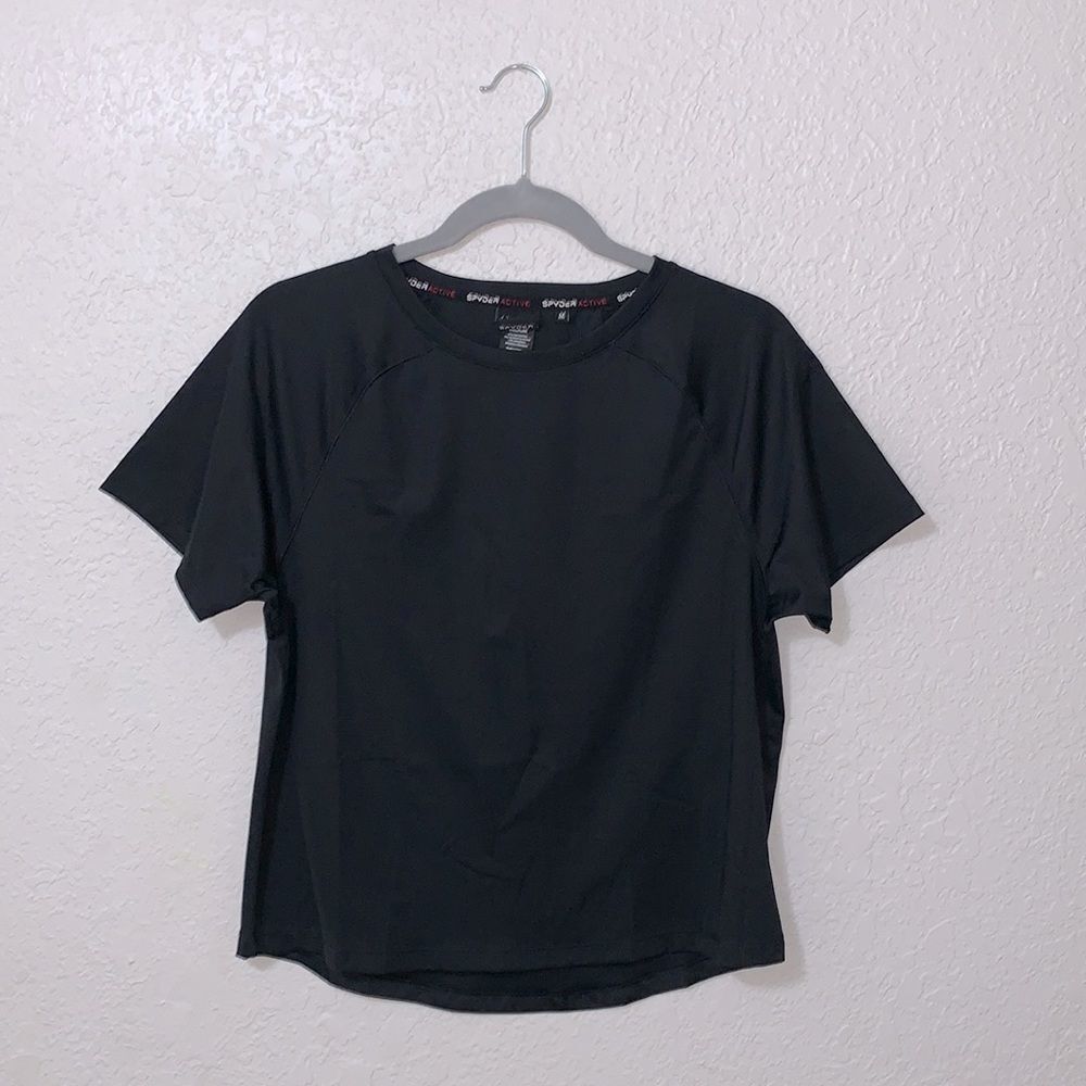 Spyder black active wear crop top size medium